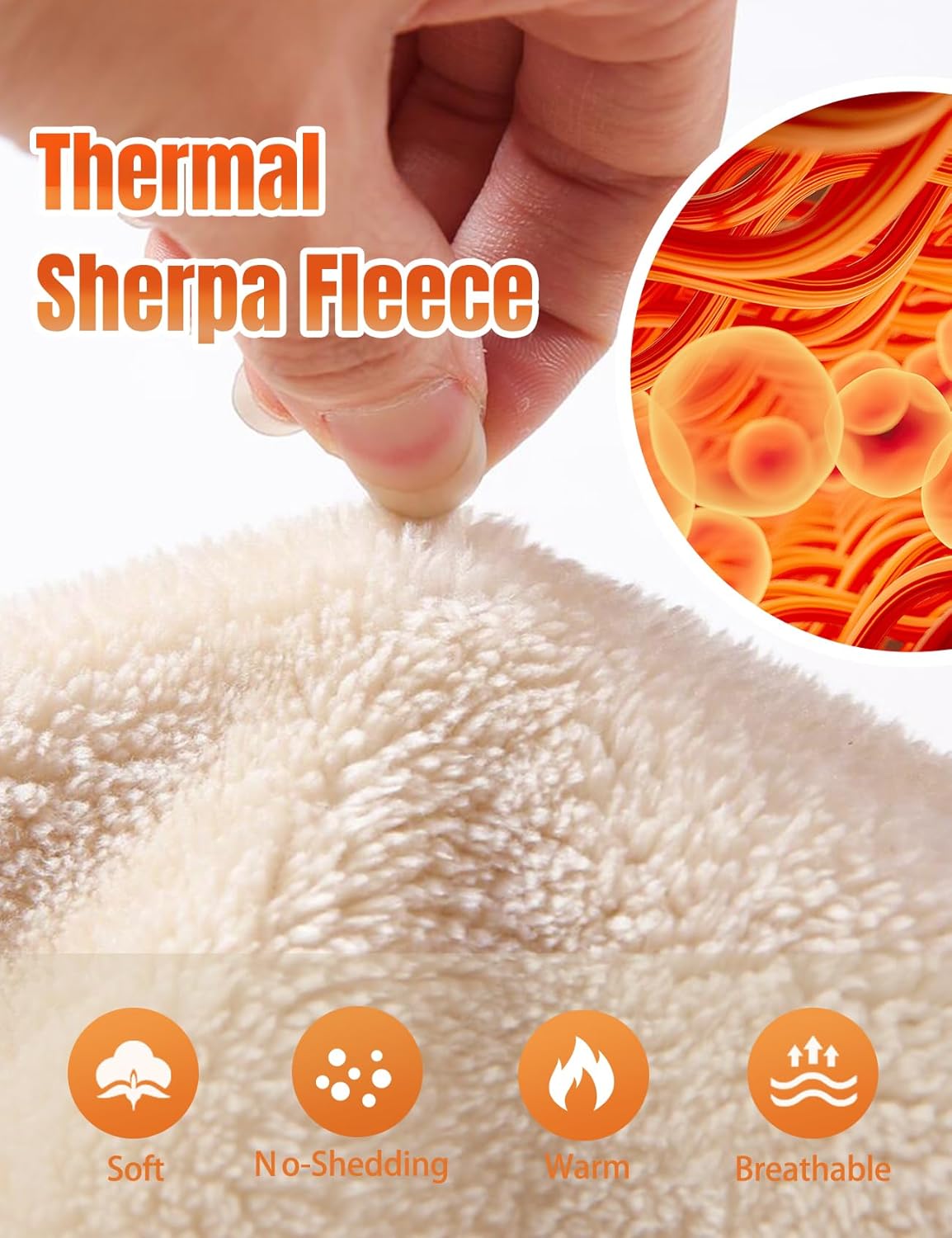 Men's Sherpa Hoodie Jacket Fleece Lined Zip Up Warm Hoodies Sweatshirt Winter Zipper Sweater Hooded Coat - Image 6