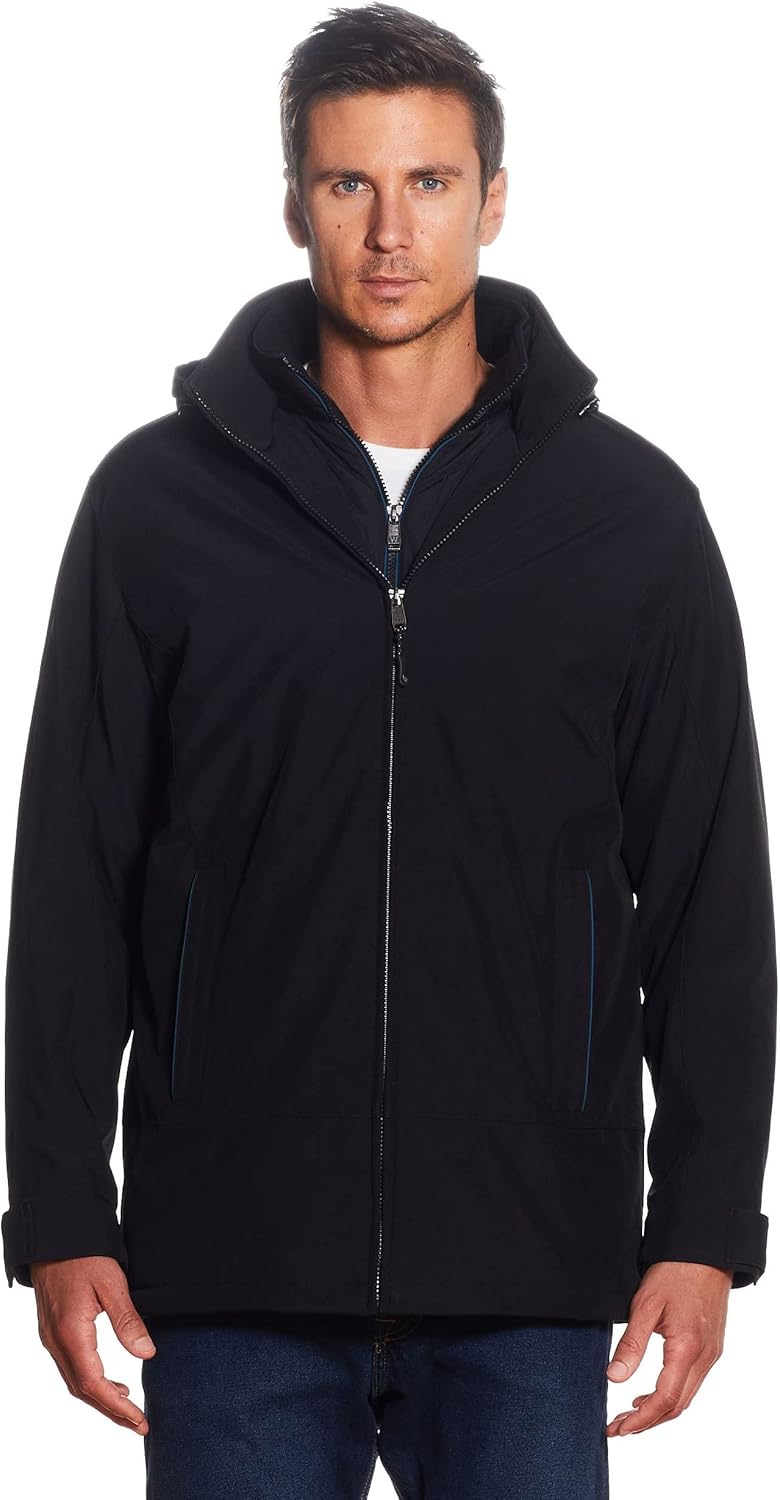 Ultra Tech Mens Jacket Winter Coat for Men Winter Coat Rain Jacket for Men with Fleece Bib and Removable Hood